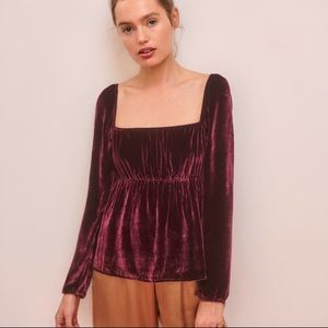 Elegant Velvet Reformation Blouse NWT 12